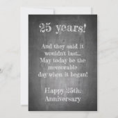 Gelukkig 25-jarig jubileum op krijtbord kaart (Achterkant)