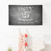 Gelukkig 25-jarig jubileum op krijtbord spandoek (Insitu)