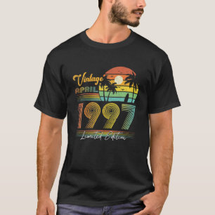 Gelukkig 25e verjaardag 25 jaar oude Vintage april T-shirt