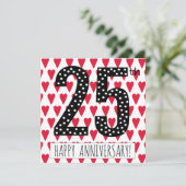 Gelukkig 25ste Jubileum! - Wenskaart Bedankkaart (Staand voorkant)