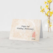 Gelukkig 2e trouwjubileum kaart (Gele Bloem)