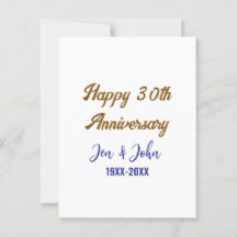 Gelukkig 30-jarig huwelijksjubileum koningsblauw g