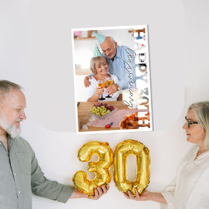 Gelukkig 30-jarig parel bruiloftsjubileum fotokaar bedankkaart