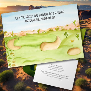 Gelukkig 30e verjaardags Woestijn Golfbaan Aquarel Kaart