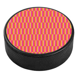 Gelukkig 3D Regenboog Tegels Patroon Hockey Puck