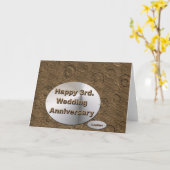 Gelukkig 3e huwelijksjubileum kaart (Gele Bloem)