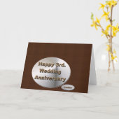Gelukkig 3e trouwdagjubileum kaart (Gele Bloem)