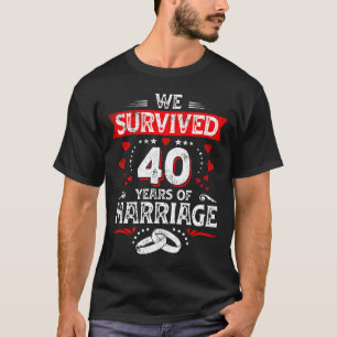 Gelukkig 40-jarig huwelijksjubileum echtparen jubi t-shirt