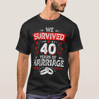 Gelukkig 40-jarig huwelijksjubileum echtparen jubi t-shirt