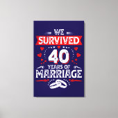 Gelukkig 40-jarig huwelijksjubileum trouwerij jubi canvas afdruk (Voorkant)