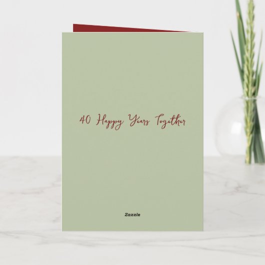 Gelukkig 40-jarig jubileum voeg namen toe bordeaux kaart (Achterkant)