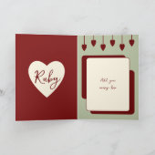 Gelukkig 40-jarig jubileum voeg namen toe bordeaux kaart (Binnen)