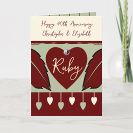 Gelukkig 40-jarig jubileum voeg namen toe bordeaux kaart