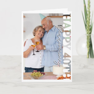 Gelukkig 40-jarig robijnen huwelijksjubileum Fotok Bedankkaart