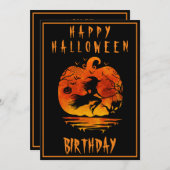 GELUKKIG 40E VERJAARDAG HALLOWEEN FEESTVIERING KAART (Voorkant / Achterkant)