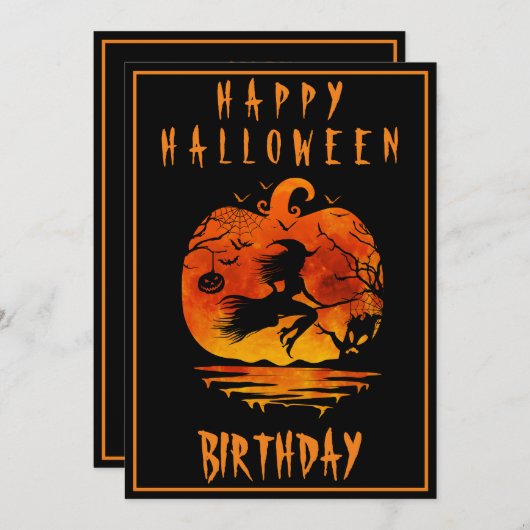 GELUKKIG 40E VERJAARDAG HALLOWEEN FEESTVIERING KAART (Voorkant / Achterkant)