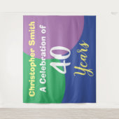 Gelukkig 40e verjaardagsfeest Tapijt Wandkleed (Voorkant)