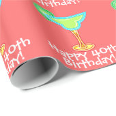 Gelukkig 40ste verjaardag! Margaritas Wrapping Pap Cadeaupapier (Rol Hoek)