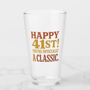 Gelukkig 41e Verjaardag Mijlpaal Drinkware Leuk Ca Glas