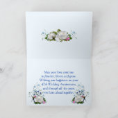 Gelukkig 45-jarig jubileum witte rozen saffier kaart (Binnen)
