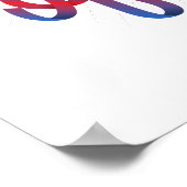 Gelukkig 4 juli (18x24) Rood/Blauw verloop Poster (Hoek)