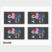 Gelukkig 4 juli-97958 rechthoekige sticker (Vel)