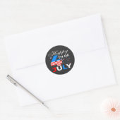 Gelukkig 4 juli-97958 ronde sticker (Envelop)