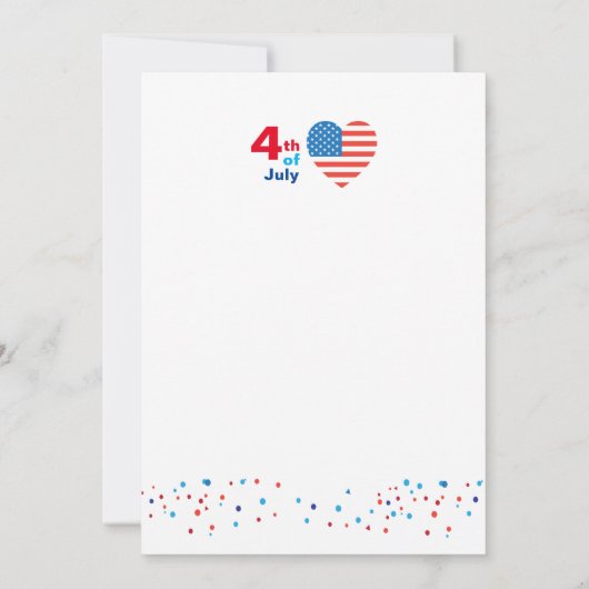 Gelukkig 4 juli Amerika Vlag Hart Patriottisch Bedankkaart (Achterkant)