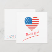 Gelukkig 4 juli Amerika Vlag Hart Patriottisch Bedankkaart (Voorkant / Achterkant)