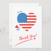 Gelukkig 4 juli Amerika VS Vlag Hart Patriottisch Bedankkaart (Voorkant / Achterkant)