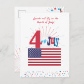 Gelukkig 4 juli Amerika VS Vlag Patriottisch Hart Briefkaart (Voorkant / Achterkant)