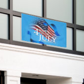 Gelukkig 4 juli Amerikaans patriottisch Spandoek (Buitenkant Gebouw)