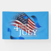 Gelukkig 4 juli Amerikaans patriottisch Spandoek (Horizontaal)