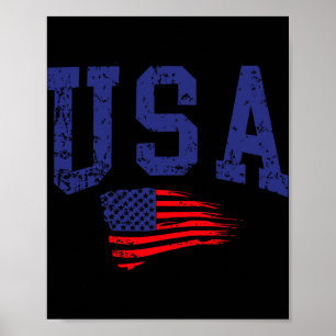 Gelukkig 4 juli Amerikaanse vlag Amerikaanse trots Poster