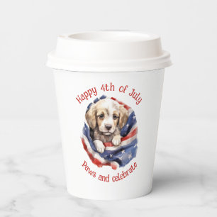 Gelukkig 4 juli Amerikaanse vlag Cute Puppy Papieren Bekers