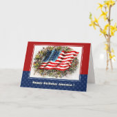 Gelukkig 4 juli. Amerikaanse vlag Kaart (Gele Bloem)