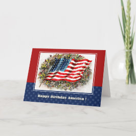 Gelukkig 4 juli. Amerikaanse vlag Kaart