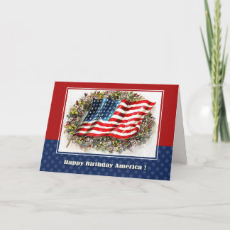 Gelukkig 4 juli. Amerikaanse vlag Kaart