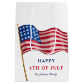 Gelukkig 4 juli Amerikaanse vlag Medium Cadeauzakje (Achterkant)