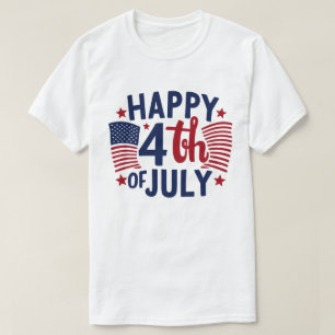 Gelukkig 4 juli Amerikaanse vlag Patriottisch T-shirt