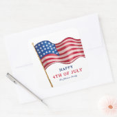 Gelukkig 4 juli Amerikaanse vlag Vierkante Sticker (Envelop)