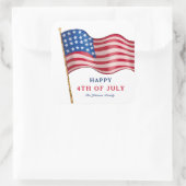 Gelukkig 4 juli Amerikaanse vlag Vierkante Sticker (Tas)