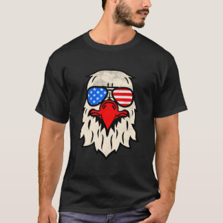 Gelukkig 4 juli Amerikaanse vlag zonnebril Amerika T-shirt