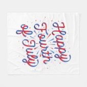 Gelukkig 4 juli Blanket (rood/blauw verloop) Fleece Deken (Voorkant (Horizontaal))