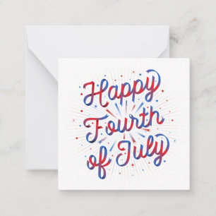 Gelukkig 4 juli briefkaart (Rood/Blauw)