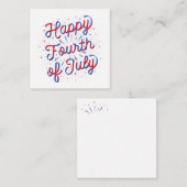 Gelukkig 4 juli briefkaart (Rood/Blauw) (Voorkant / Achterkant)
