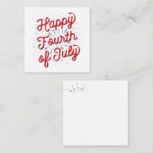 Gelukkig 4 juli briefpapierkaart (Rood) Notitiekaartje (Voorkant / Achterkant)