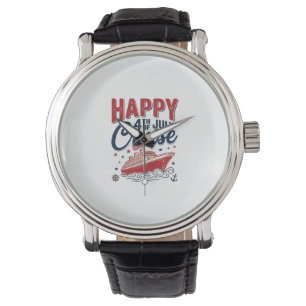 Gelukkig 4 juli Cruise Vintage Patriottische Shirt Horloge