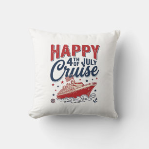 Gelukkig 4 juli Cruise Vintage Patriottische Shirt Kussen