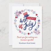 Gelukkig 4 juli | Dank u Business Budget Kaart (Voorkant)